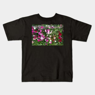 Natural background with pink flowers Kids T-Shirt
